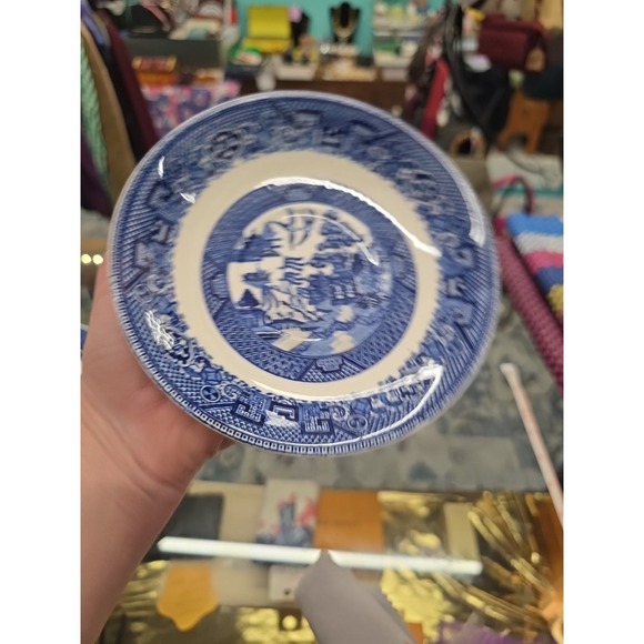 1 Homer Laughlin Blue Willow Replacement 5 3/4" Saucer Plates For Coffee/Tea - Picture 11 of 13